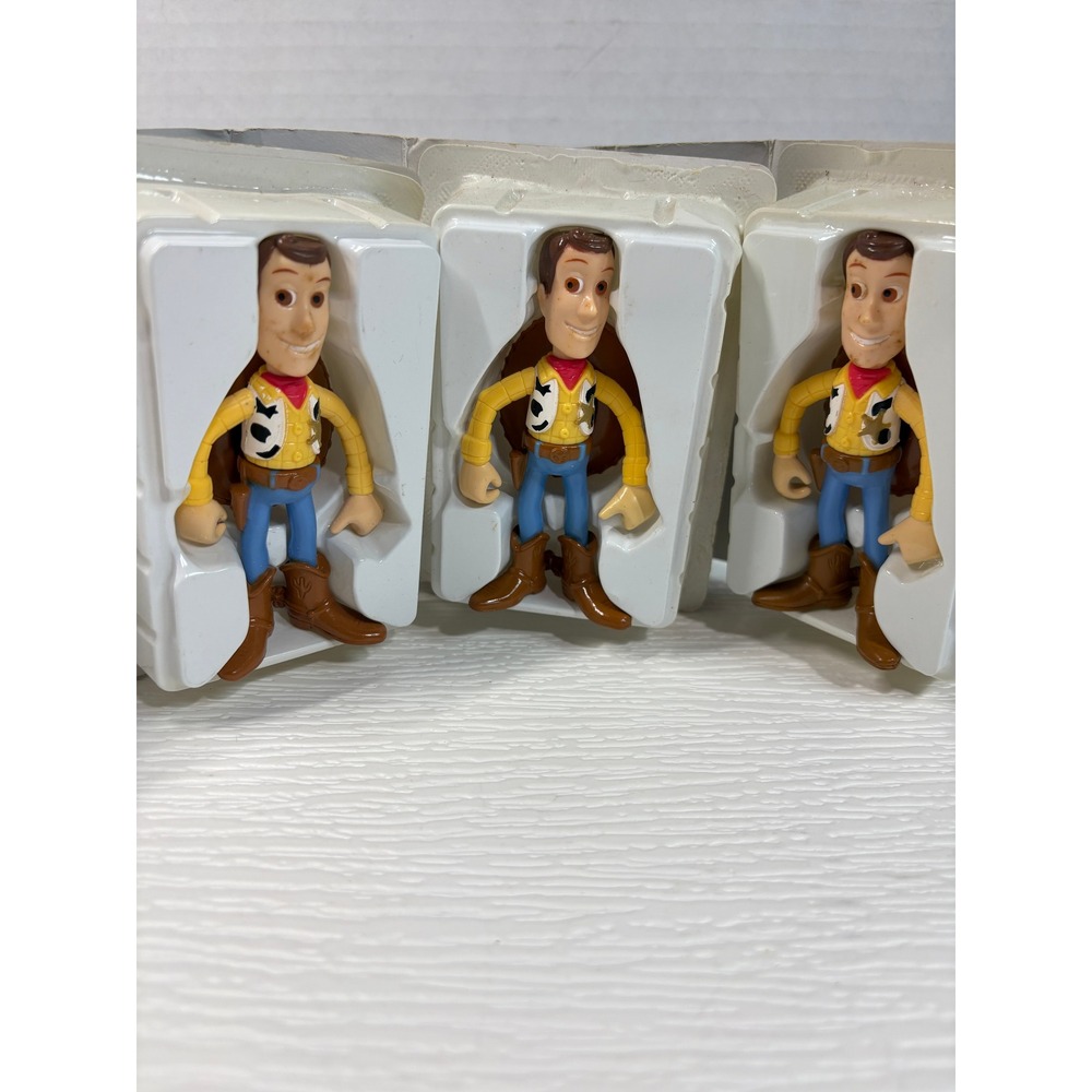 Vintage McDonalds Toy Story Woody Figures Lot of 3 Disney VHS Clamshell S0078